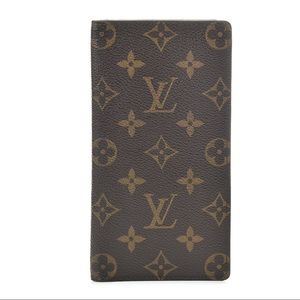 Genuine Louis Vuitton Checkbook Wallet in monogram canvas, excellent condition.